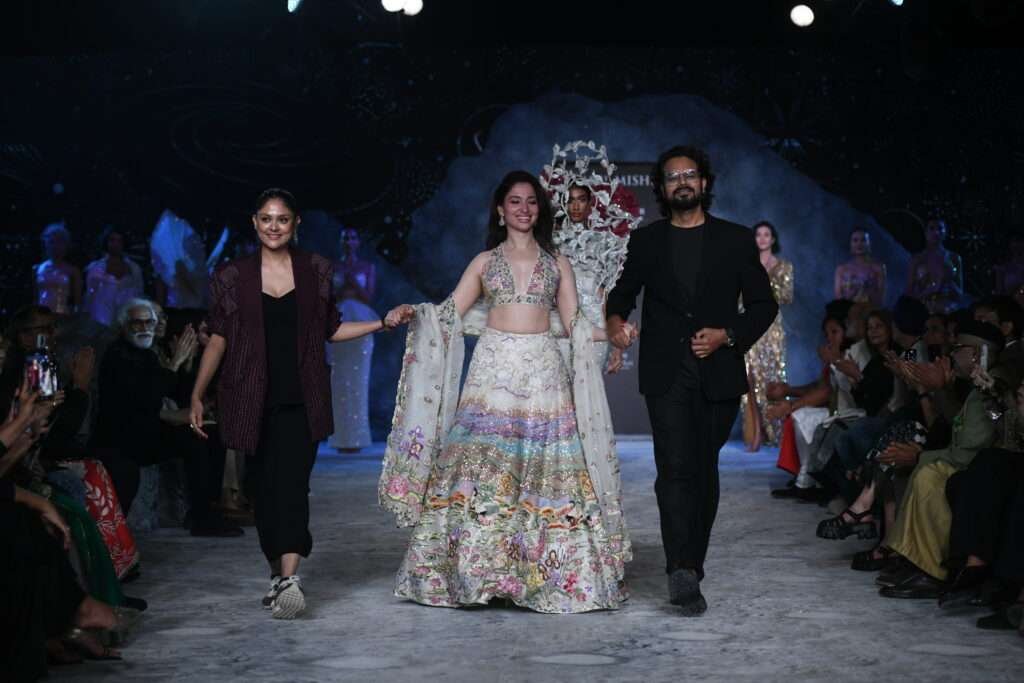 Tamannaah Bhatia walks the runway with Rahul Mishra and team at India Couture Week 2025 finale