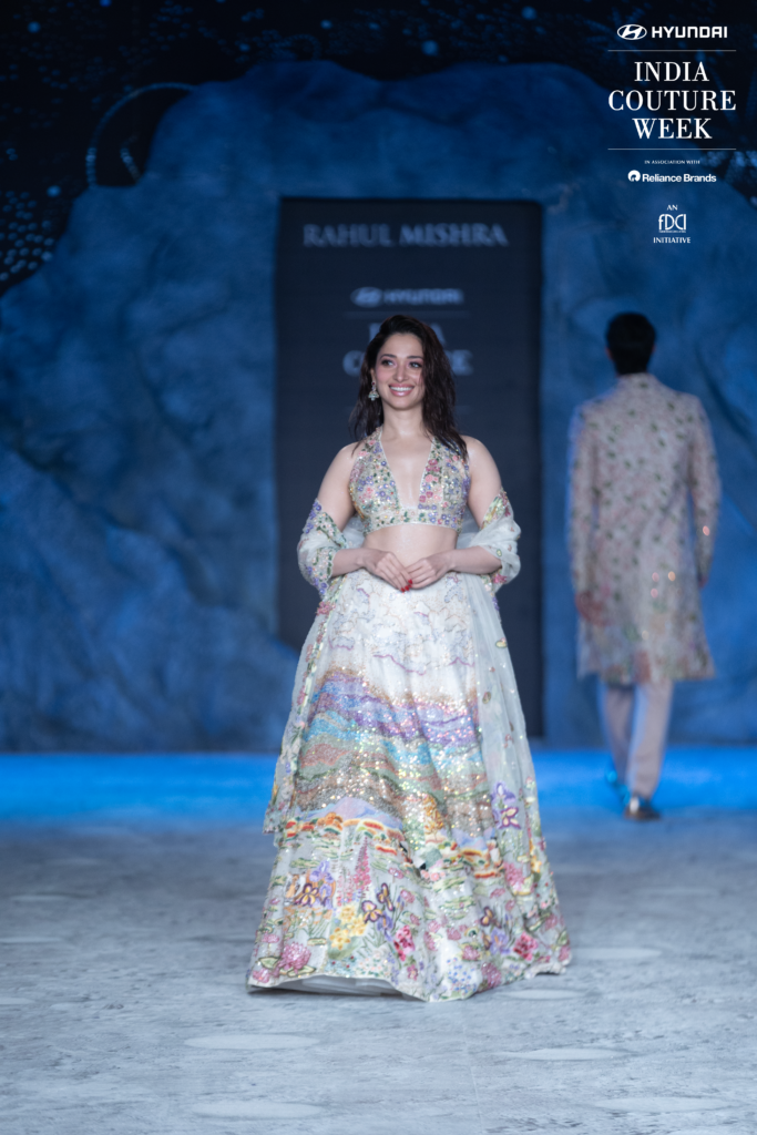 Tamannaah Bhatia in embellished lehenga from Rahul Mishra’s Becoming Love collection at ICW 2025